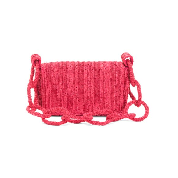 MADE IN INDIA Handbags - MADE IN INDIA Raspberry Sparkle Chain Shoulder Bag